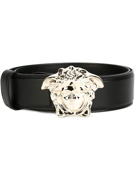 versace collection men's black leather medusa adjustable belt 201|versace medusa belt women's.